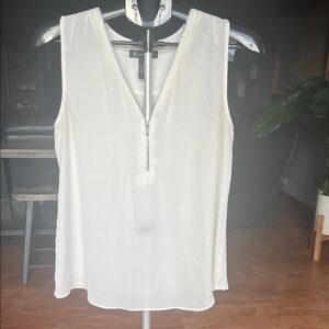 INC International Concepts Cream Tank Top with Zipper